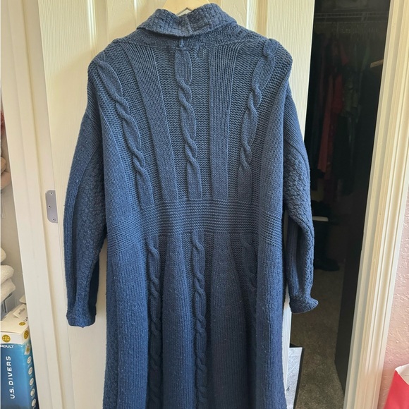 Aran Crafts Blue Women’s 100% Wool Sweater/Jacket - Picture 4 of 4